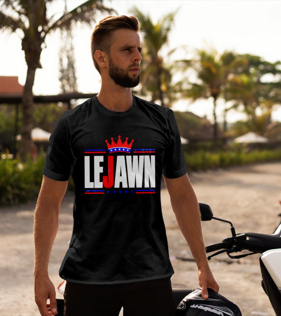 LeJawn Philadelphia Stars Crown Red Blue Stripes T-Shirt
