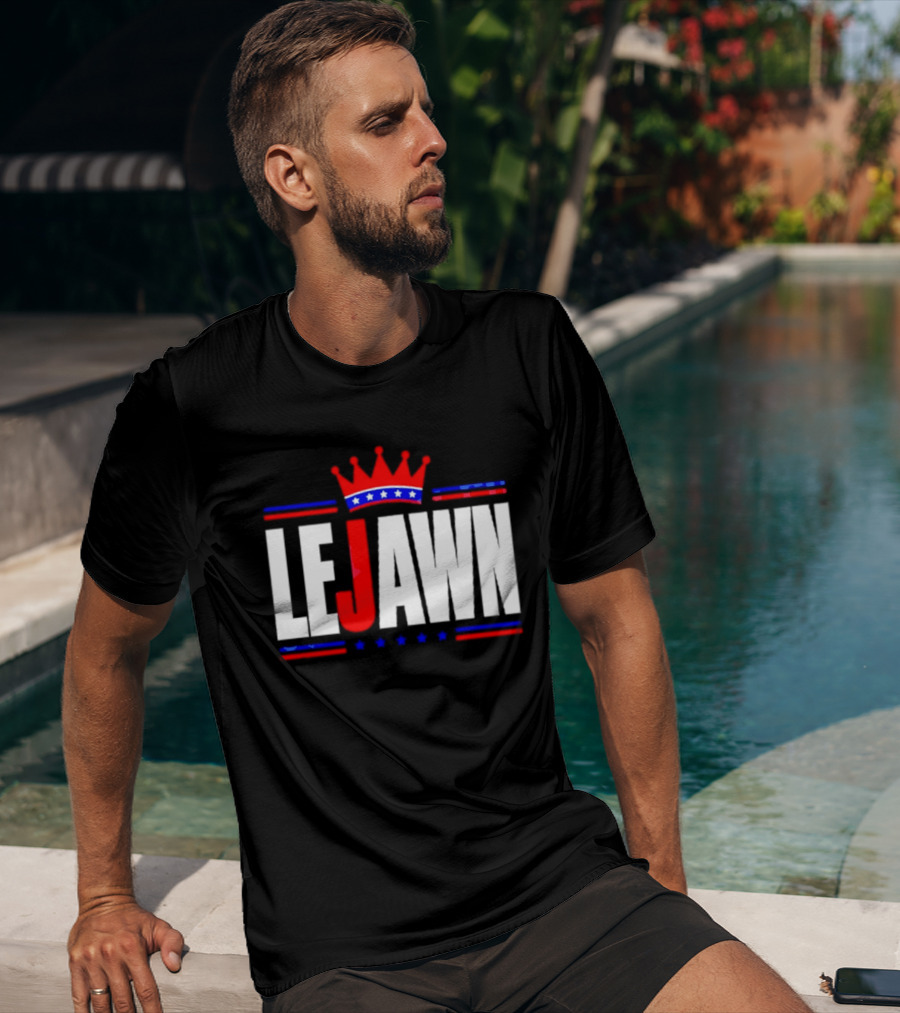 LeJawn Philadelphia Stars Crown Red Blue Stripes T-Shirt