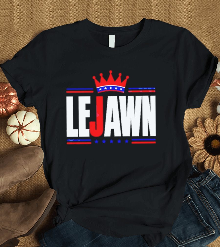 LeJawn Philadelphia Stars Crown Red Blue Stripes T-Shirt