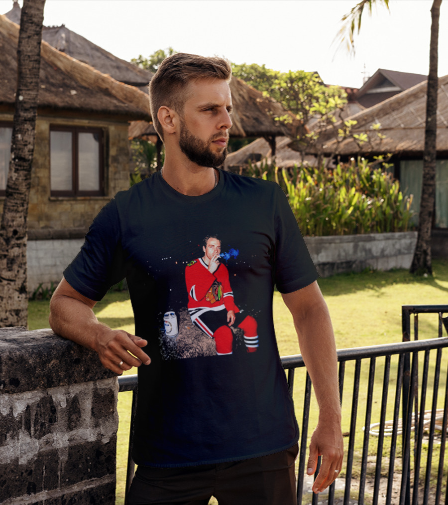 Patrick Kane Chicago Blackhawks Showtime Smoking Retro Aesthetic T-Shirt
