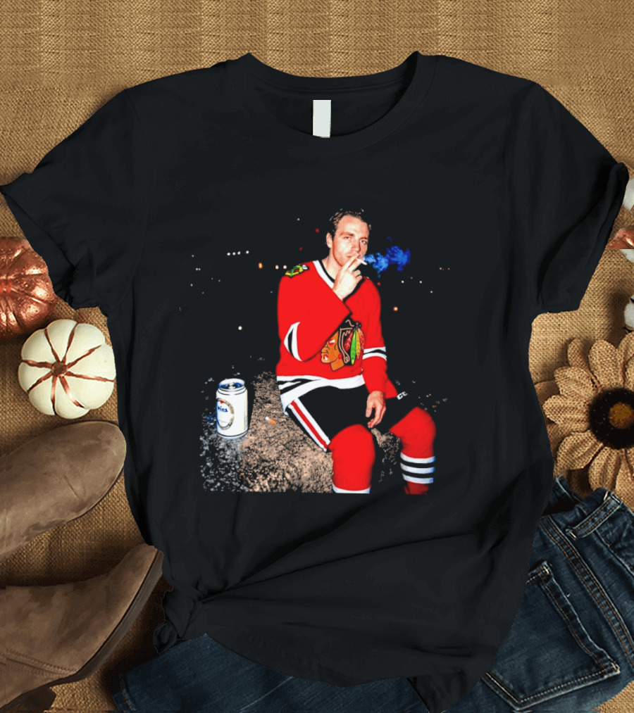 Patrick Kane Chicago Blackhawks Showtime Smoking Retro Aesthetic T-Shirt
