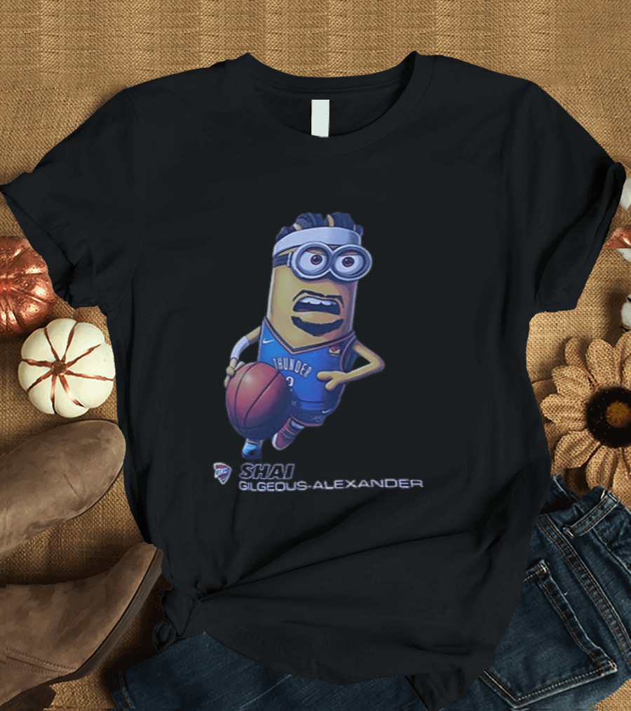 OKC Thunder NBA Shai Gilgeous Alexander Minion Basketball Player T-Shirt