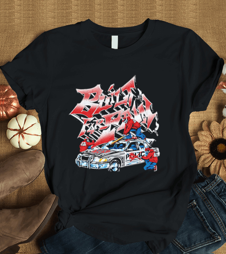 Zuko Built For Pain Police Car Destruction Graffiti T-Shirt