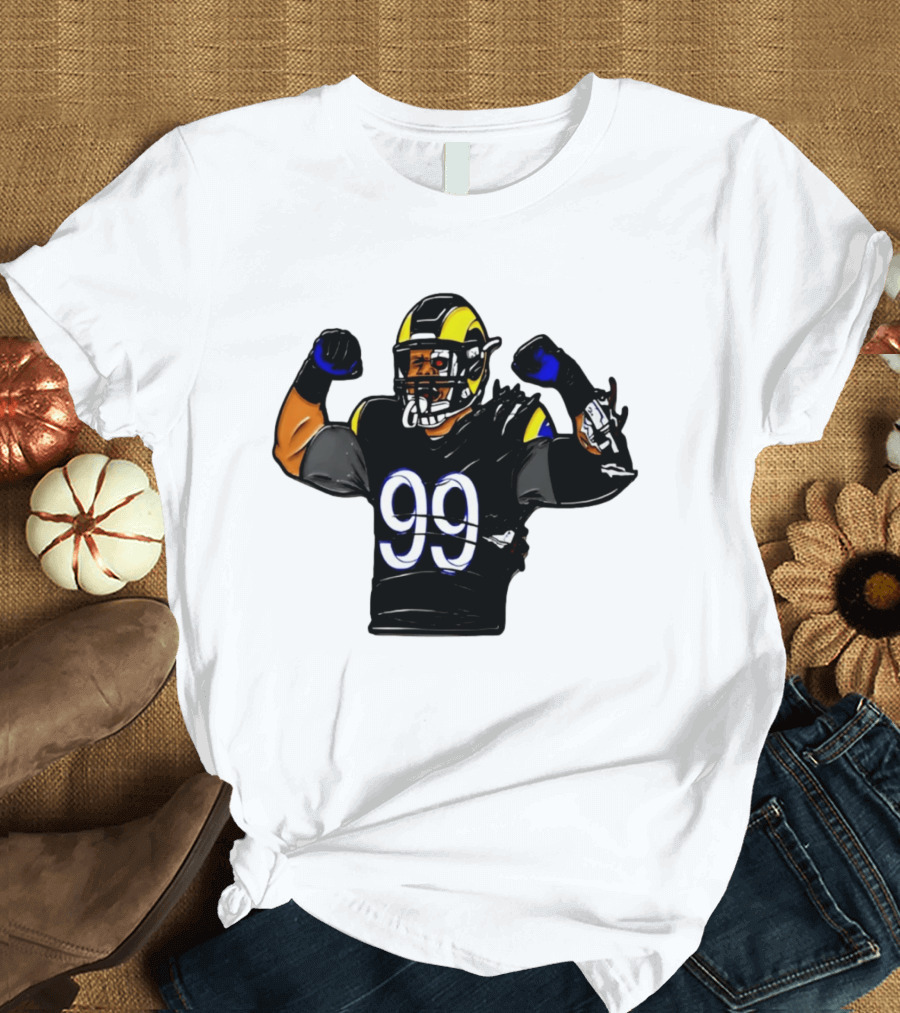 Los Angeles Rams Cyborg Player Cyber Beast 99 Football T-Shirt