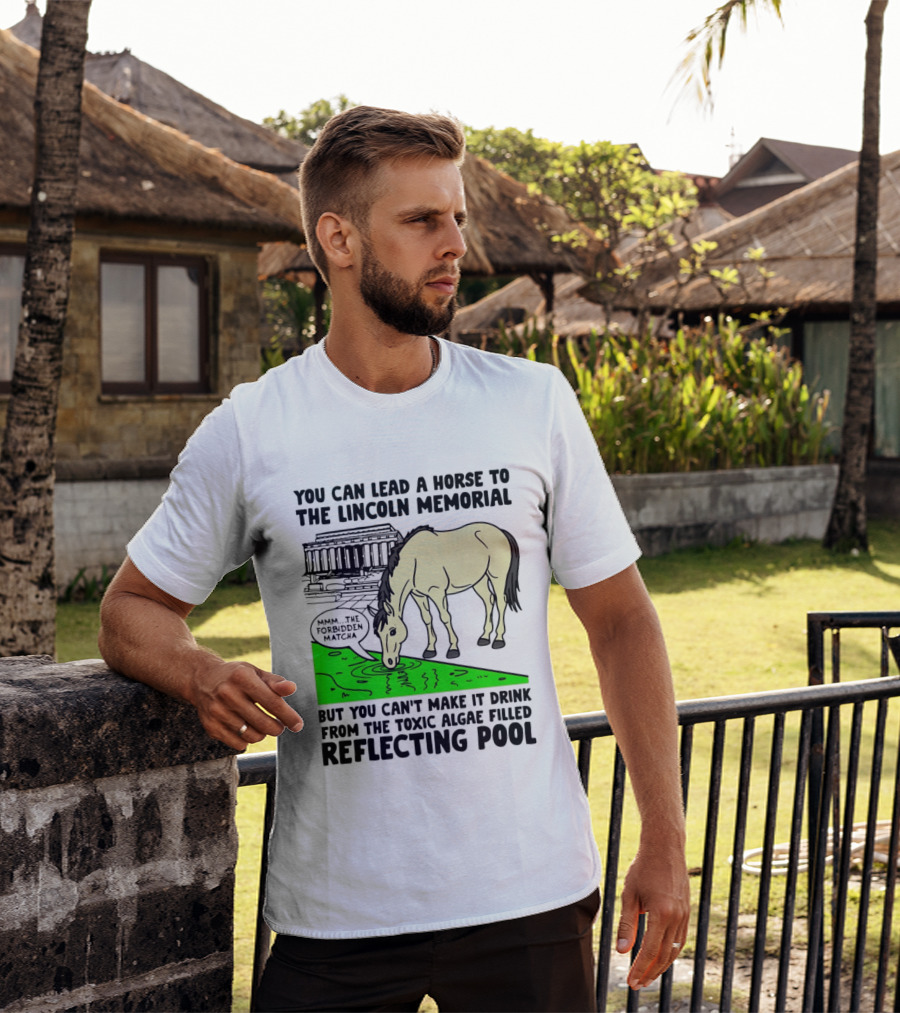 You Can Lead A Horse To The Lincoln Memorial Nnmm This Forbidden Matcha Toxic Algae Filled Reflecting Pool T-Shirt