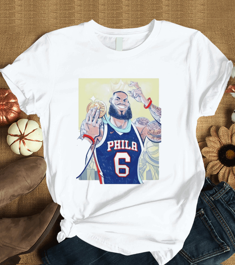 LeBron James Phila 6 Caricature NBA T-Shirt