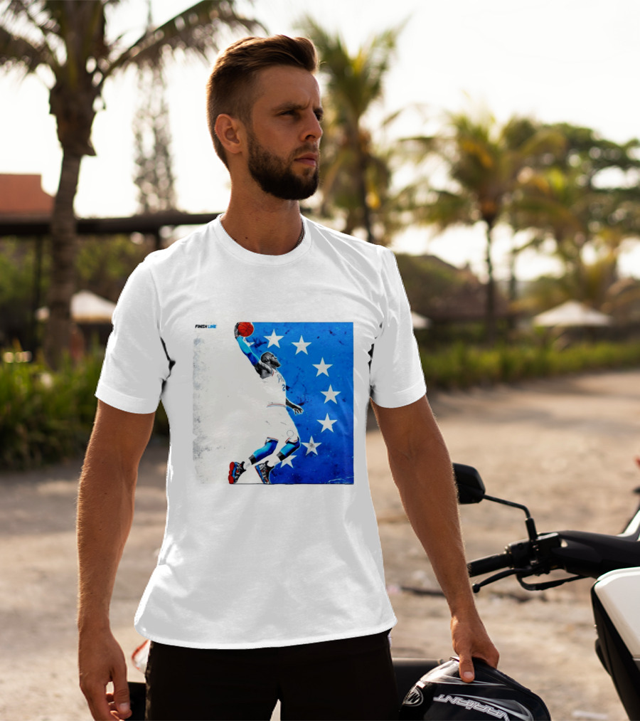 LeBron James Philadelphia 76ers Finish Line Stars Basketball Dunk T-Shirt