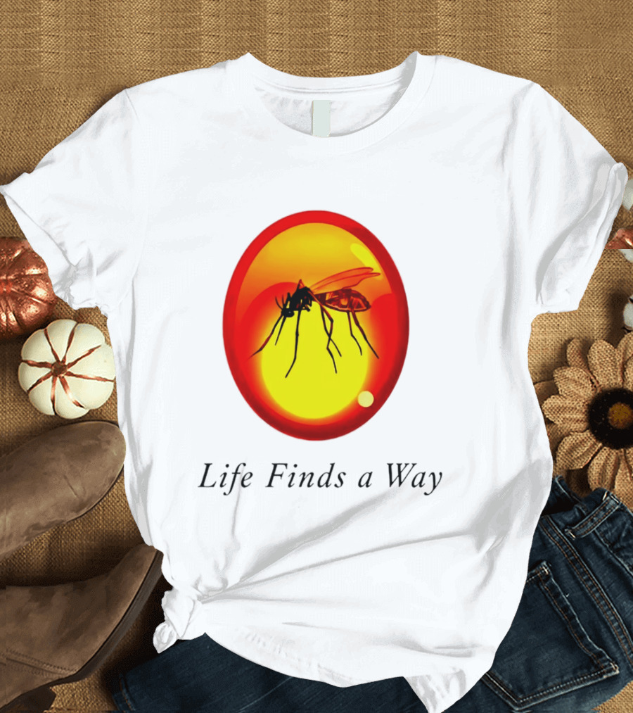 Mosquito In Amber Life Finds A Way Jurassic Park T-Shirt