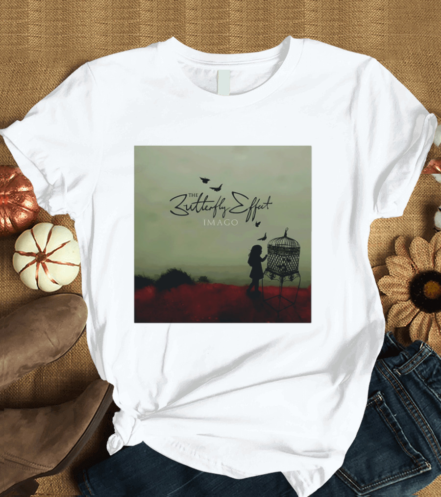 The Butterfly Effect IMAGO Silhouette With Birdcage And Butterflies T-Shirt
