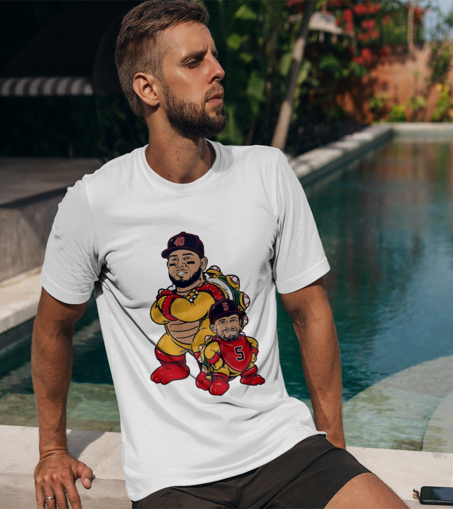 Bowser And Mini Bowser Willson Contreras Caleb Durbin Boston Red Sox T-Shirt