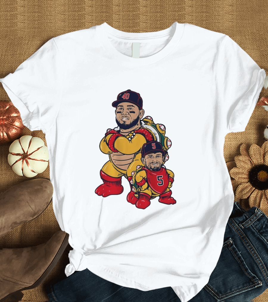Bowser And Mini Bowser Willson Contreras Caleb Durbin Boston Red Sox T-Shirt