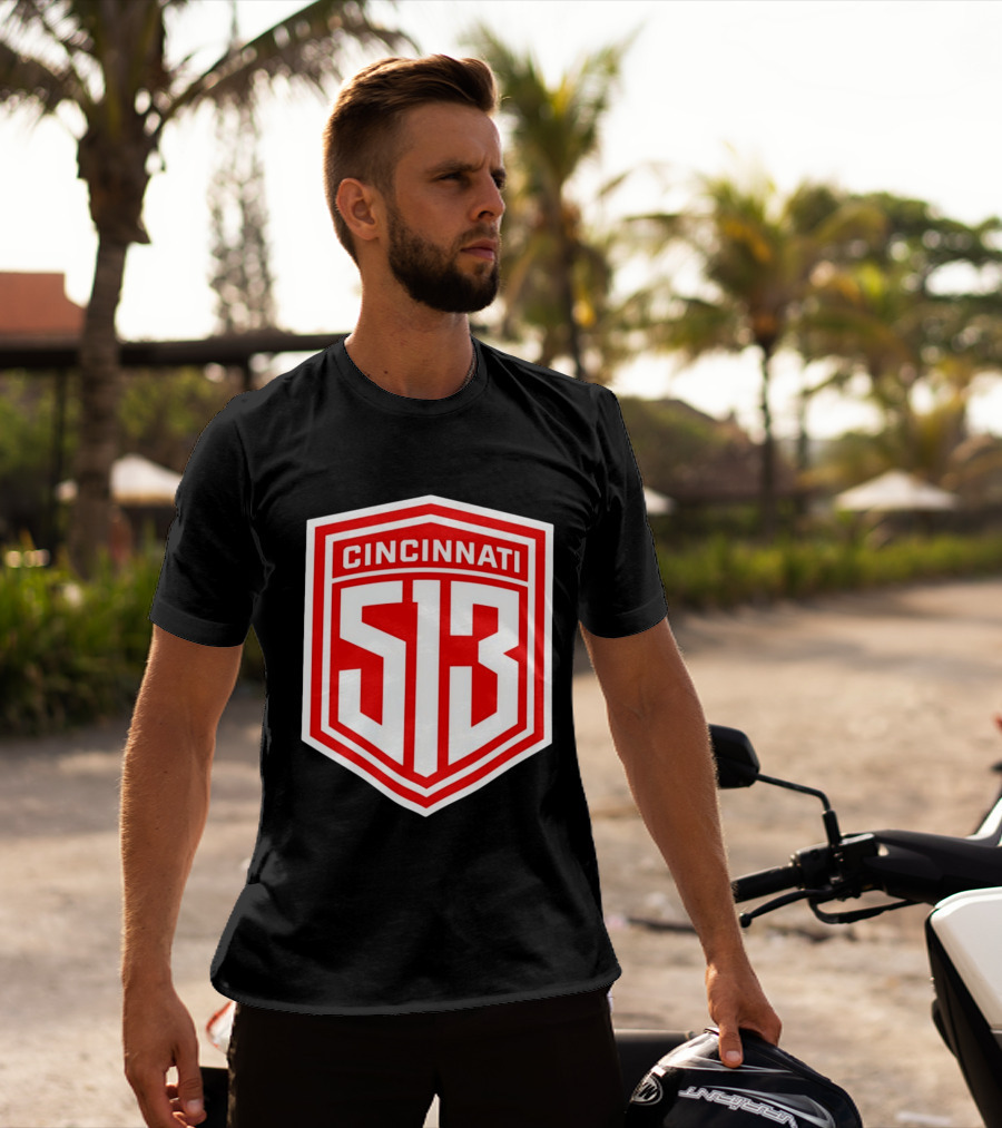 Cincinnati 513 Shield Emblem Area Code T-Shirt