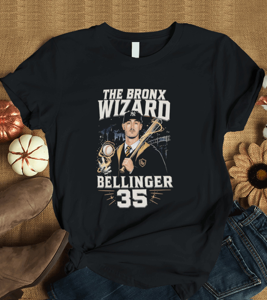 The Bronx Wizard Bellinger 35 Baseball Magic NYC Wizardry T-Shirt