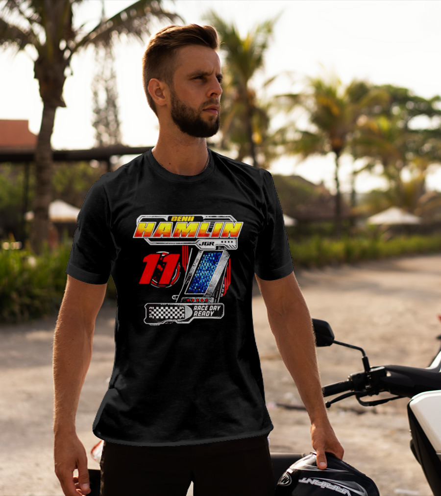 Denny Hamlin Joe Gibbs Racing 11 Race Day Ready Checkerboard Speedometer T-Shirt