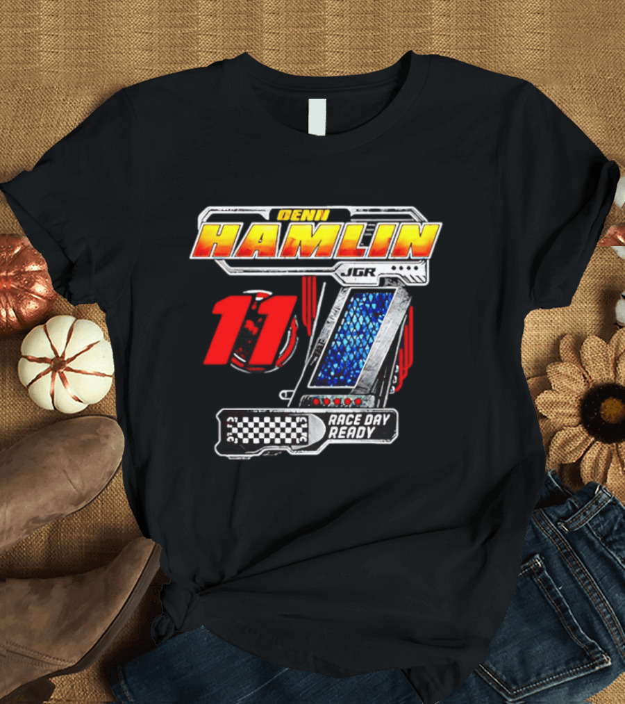 Denny Hamlin Joe Gibbs Racing 11 Race Day Ready Checkerboard Speedometer T-Shirt