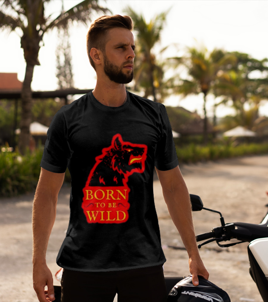 Born To Be Wild Wolf Silhouette Red T-Shirt