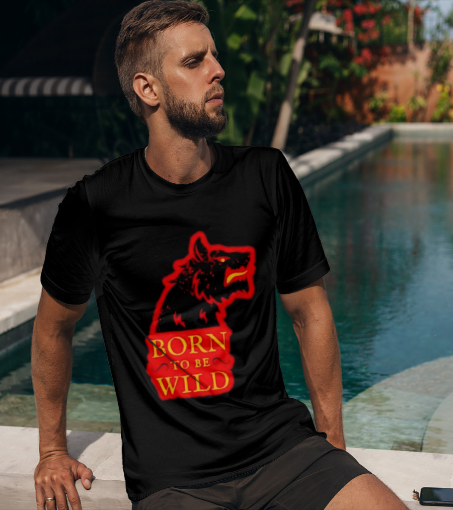 Born To Be Wild Wolf Silhouette Red T-Shirt