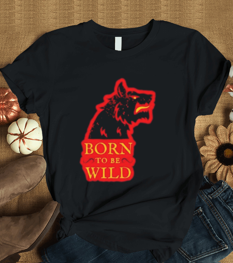 Born To Be Wild Wolf Silhouette Red T-Shirt