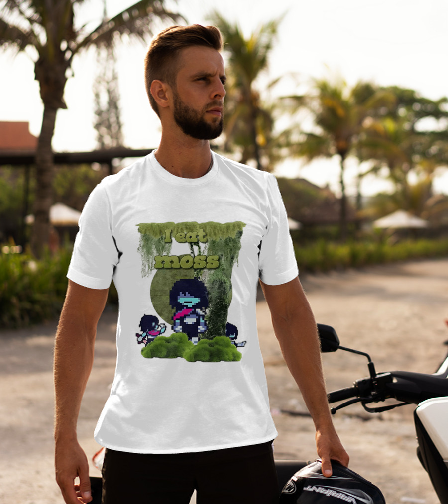 Deltarune I Eat Moss Pixel Art With Character And Mossy T-Shirt