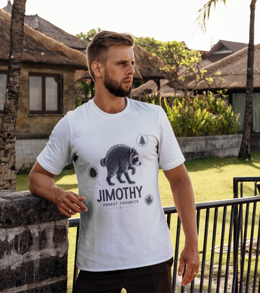 Jimothy Forest Favorite Bear Silhouette And Trees T-Shirt