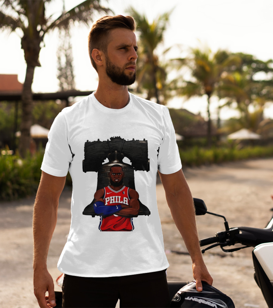 Philadelphia 76ers 2026 LeBron James Liberty Bell Basketball T-Shirt