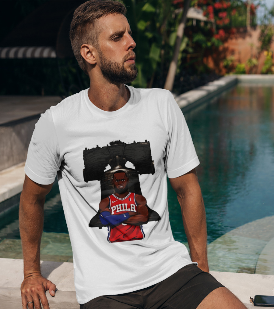Philadelphia 76ers 2026 LeBron James Liberty Bell Basketball T-Shirt