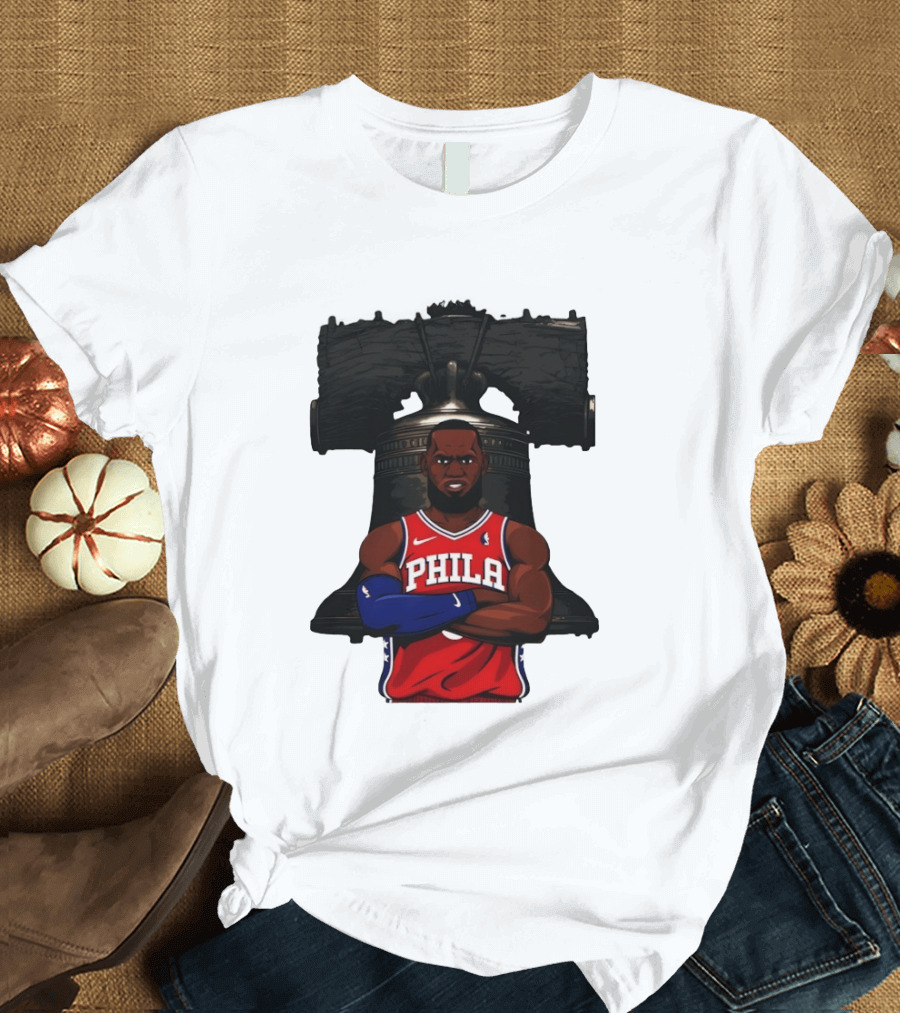 Philadelphia 76ers 2026 LeBron James Liberty Bell Basketball T-Shirt