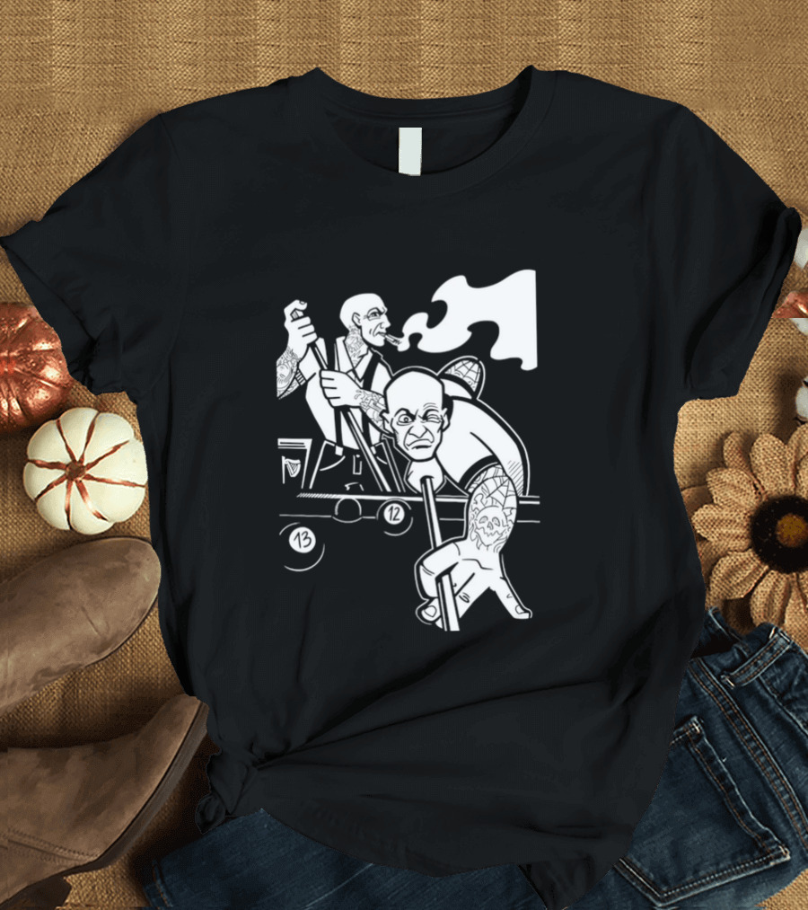 13 12 Tattooed Billiard Players Smoking Pool Game T-Shirt