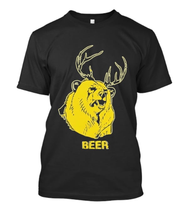 Beer Antlered Bear T-Shirt