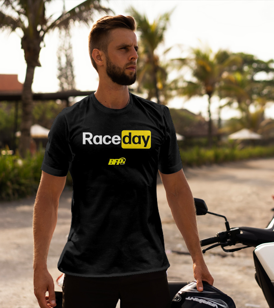 BFP Raceday Bold White Yellow Racing T-Shirt