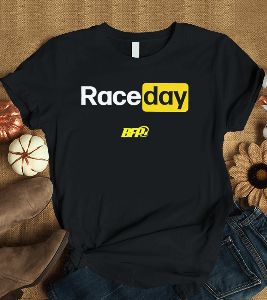 BFP Raceday Bold White Yellow Racing T-Shirt