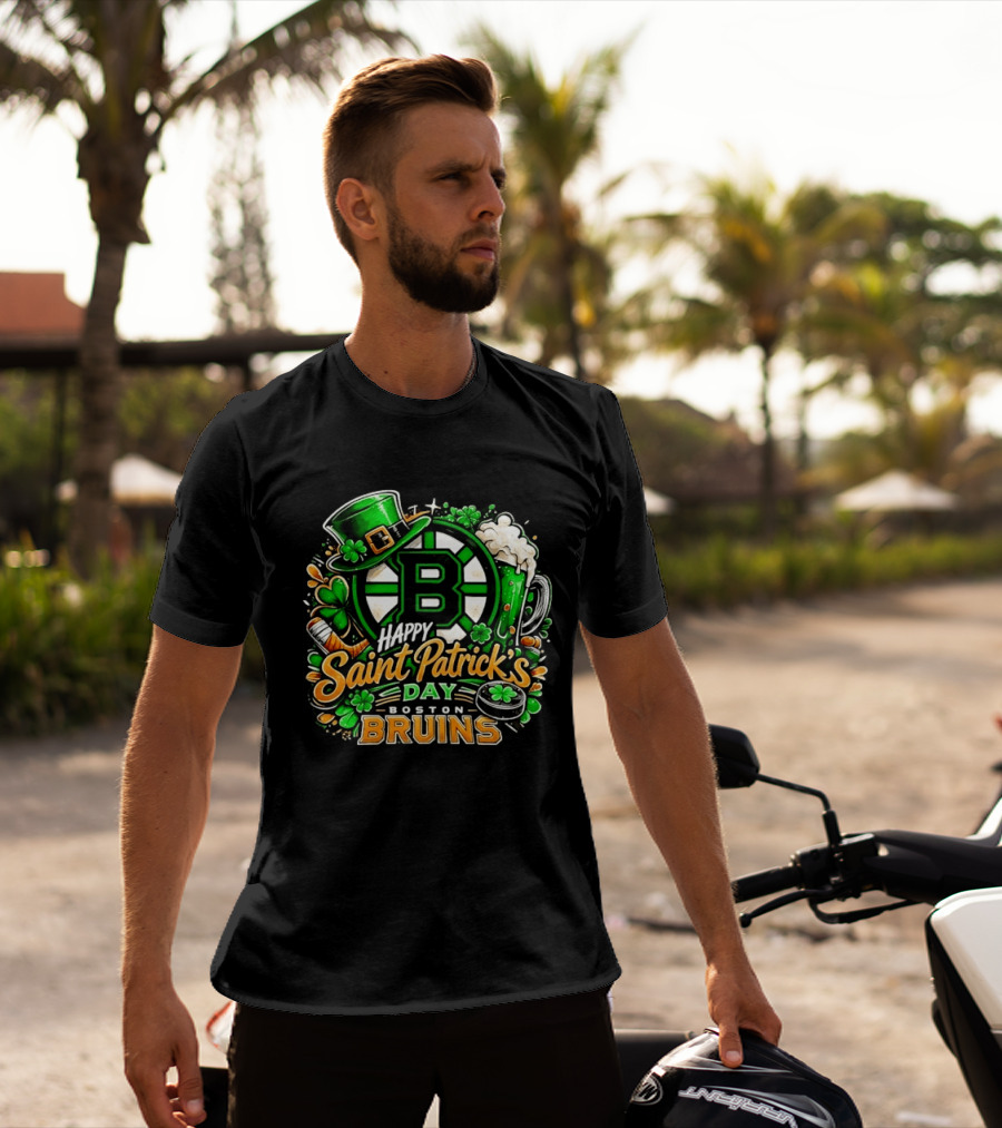 Boston Bruins St. Patrick's Day 2026 Celebration Hockey Team Florals T-Shirt