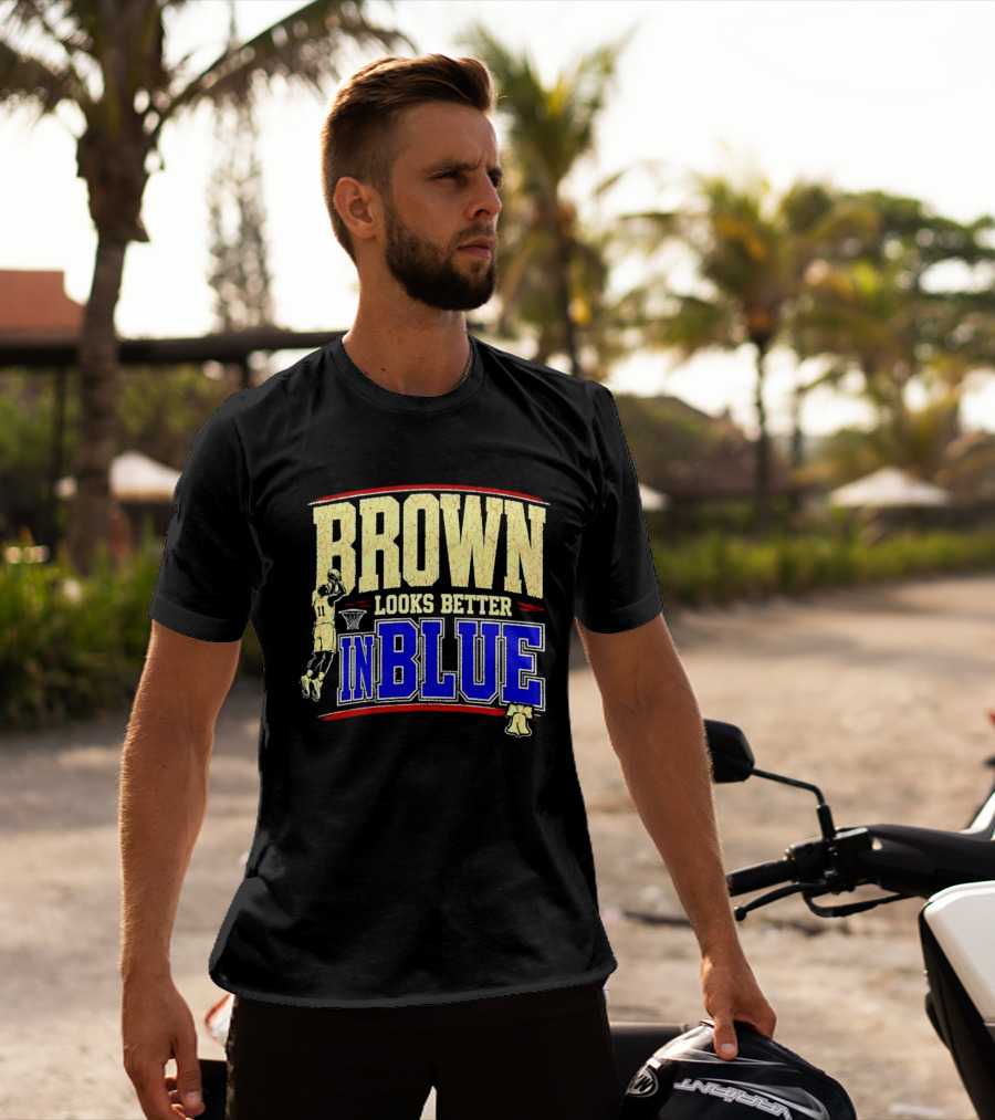 Brown Looks Better In Blue Basketball Dunk T-Shirt