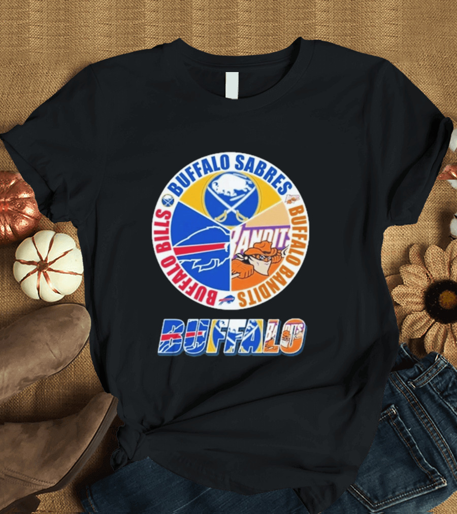 Buffalo Bills Sabres Bandits Logos Buffalo Sports Teams T-Shirt