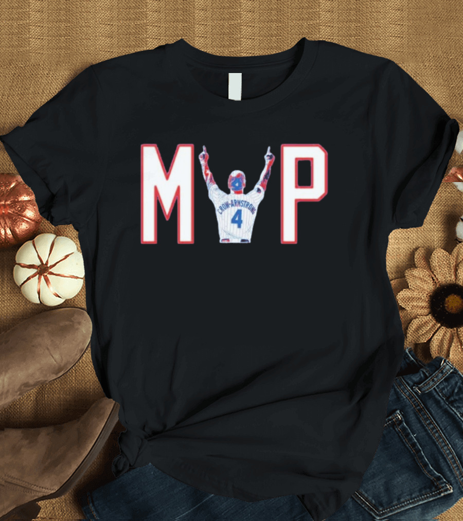 Chicago Cubs Crow Armstrong MVP 4 Baseball Celebration T-Shirt