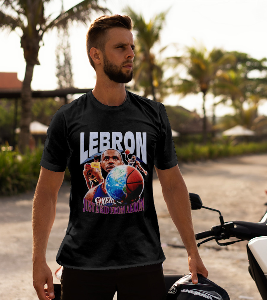 LeBron James Just A Kid From Akron Philadelphia 76ers T-Shirt