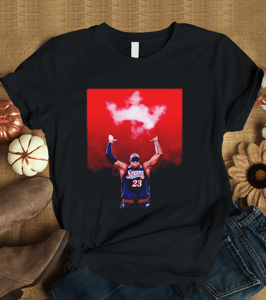 Philadelphia 76ers LeBron James Number 23 Cloud Crown T-Shirt