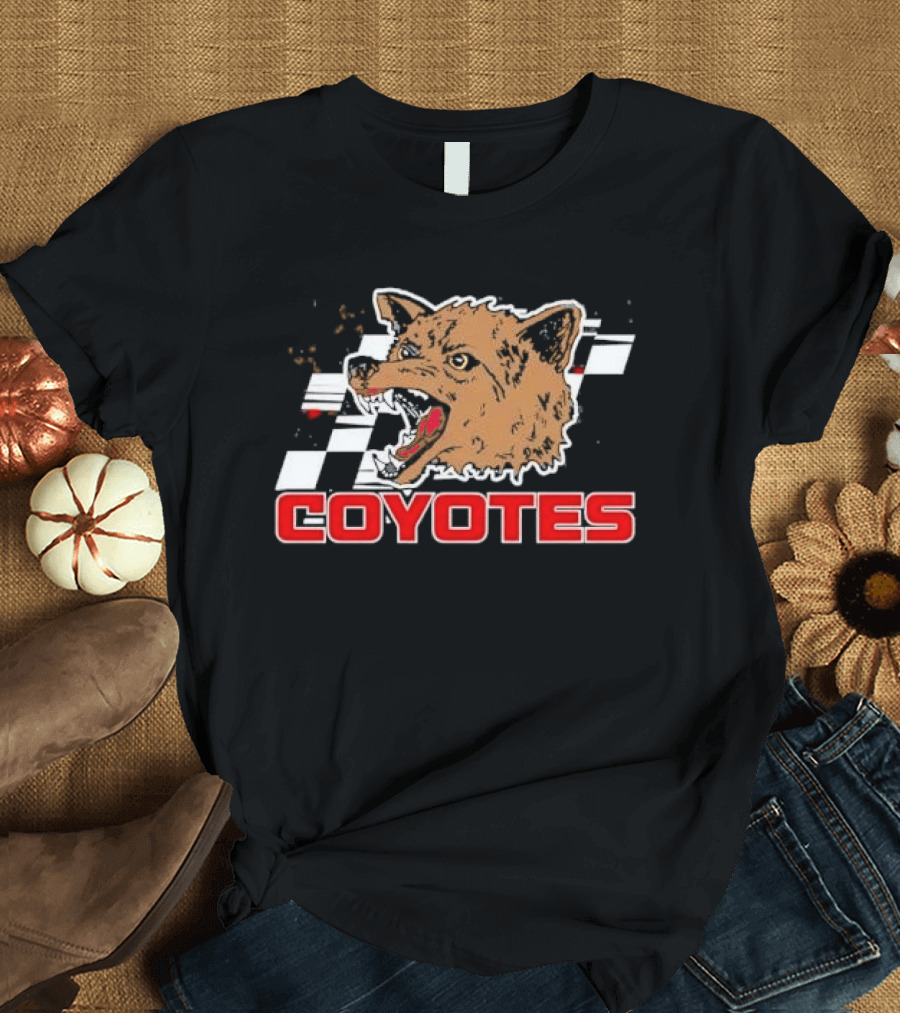COYOTES Racing Checker Flag Head T-Shirt