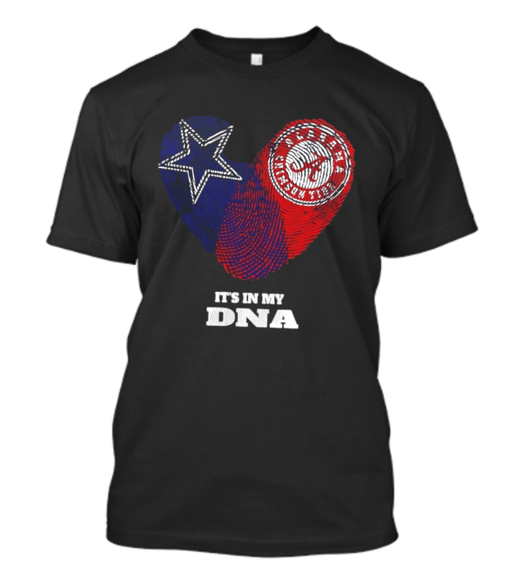Dallas Cowboys Star And Atlanta Braves Heart It's In My DNA T-Shirt