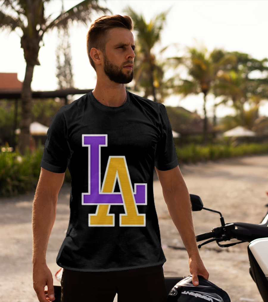 Los Angeles Lakers Purple Gold LA T-Shirt