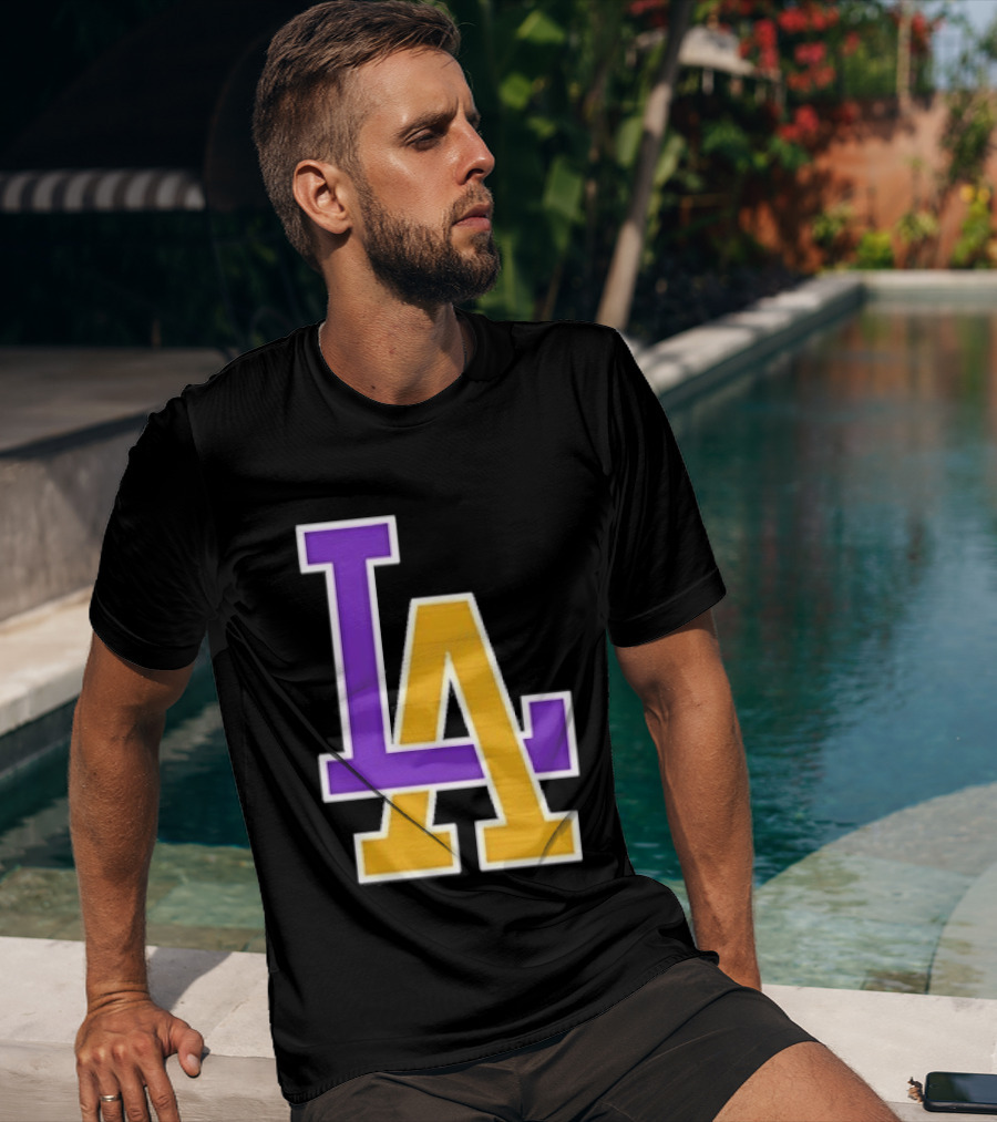 Los Angeles Lakers Purple Gold LA T-Shirt