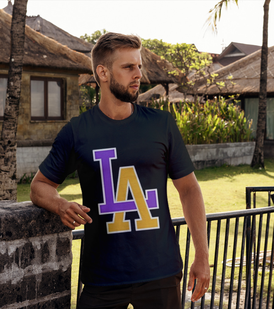 Los Angeles Lakers Purple Gold LA T-Shirt