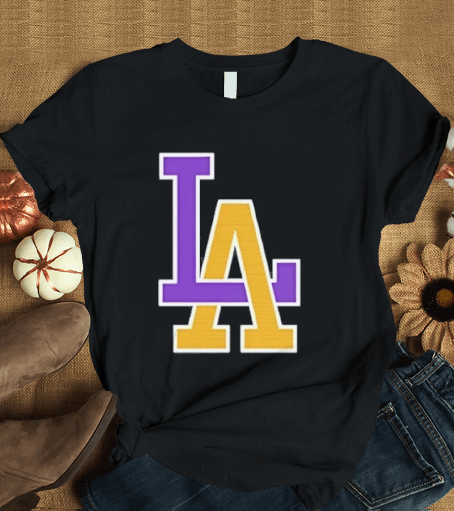 Los Angeles Lakers Purple Gold LA T-Shirt