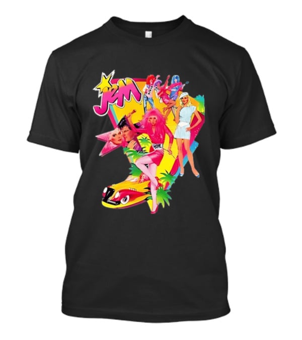 Jem 80s Cartoon Band Pop Music Star Singer Fashion Aesthetic Retro Characters T-Shirt