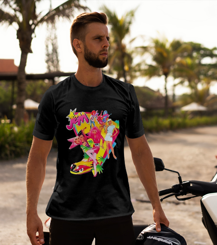 Jem 80s Cartoon Band Pop Music Star Singer Fashion Aesthetic Retro Characters T-Shirt