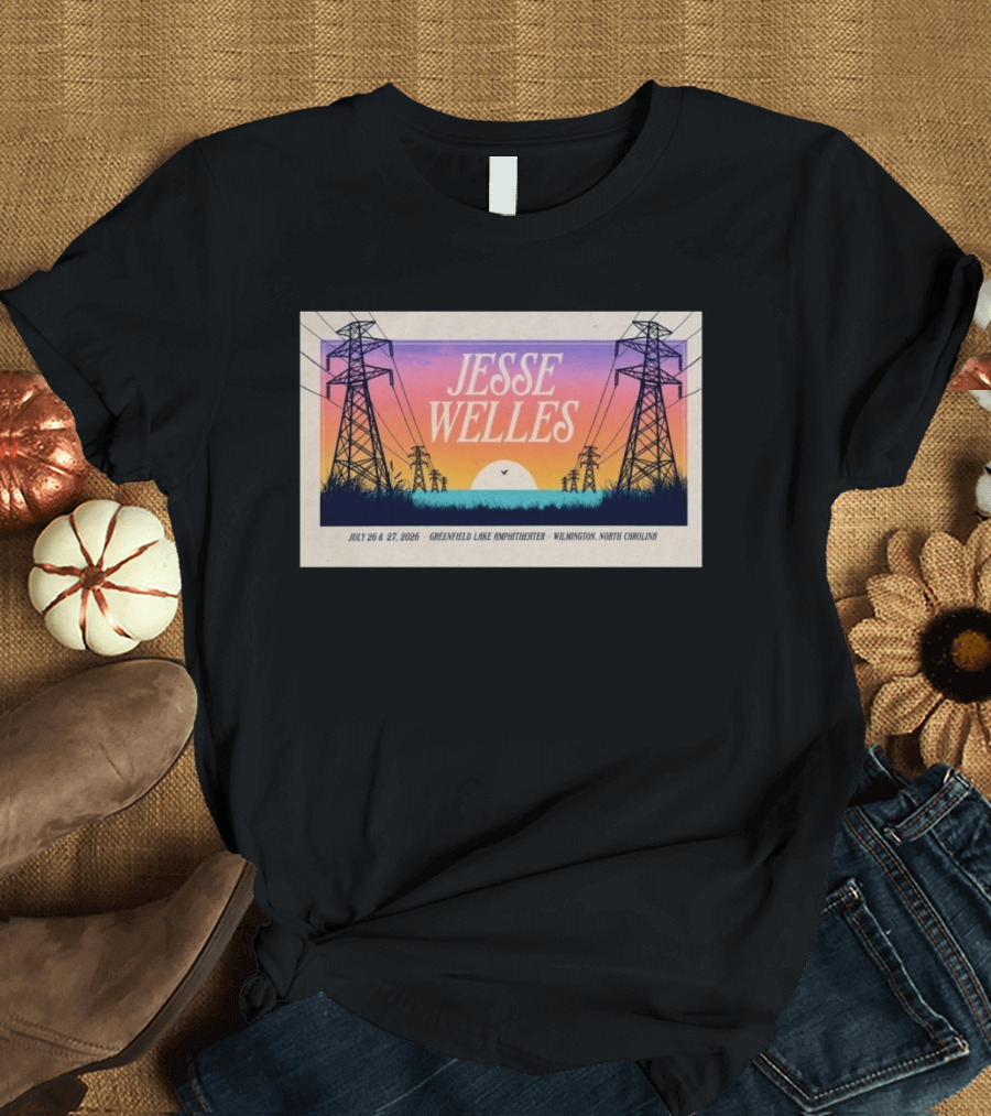 Jesse Welles July 26 27 2026 Greenfield Lake Amphitheater Wilmington North Carolina T-Shirt