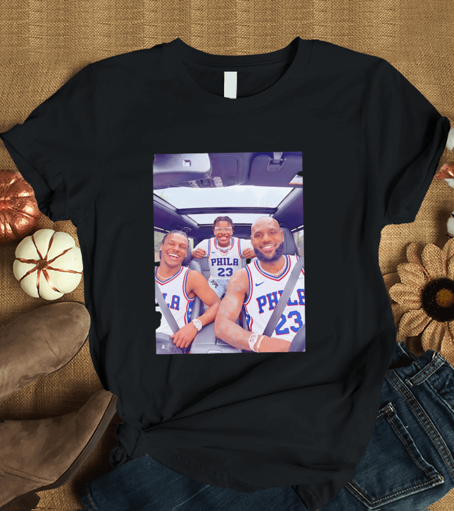 Phila 23 Lebron James Bronny James Philadelphia 76Ers Team Jersey T-Shirt