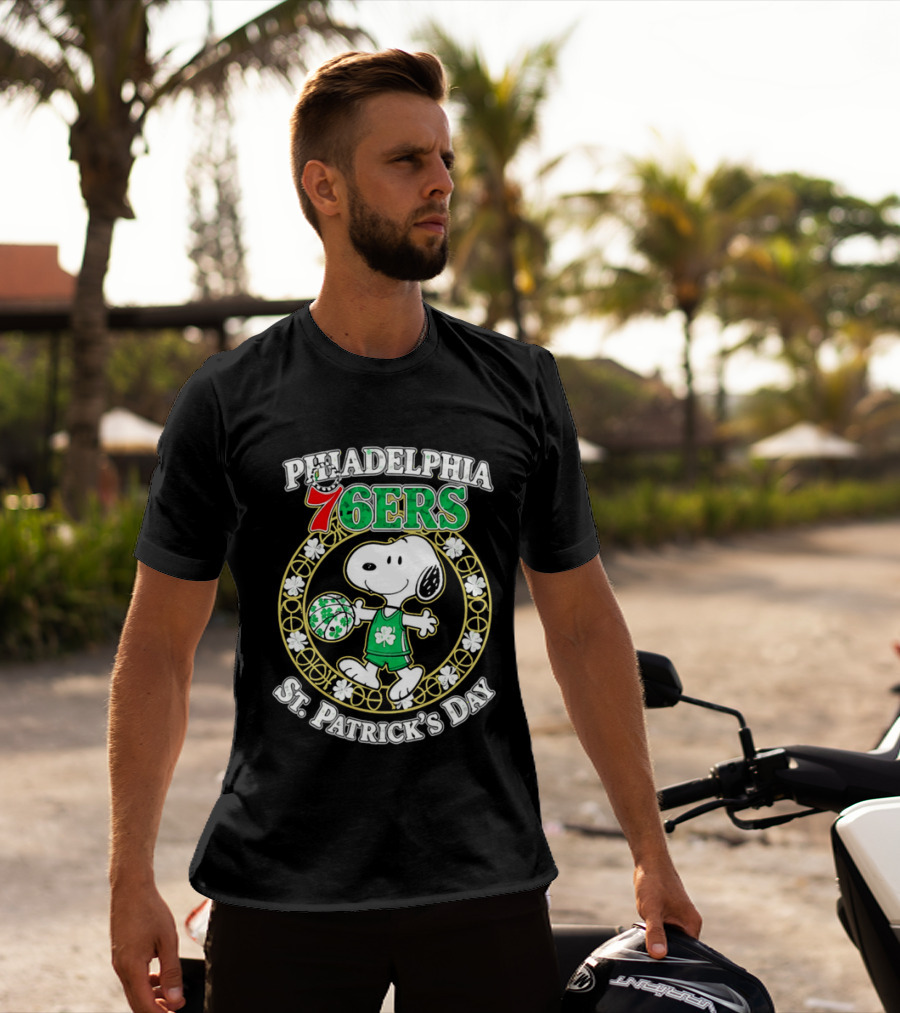 Philadelphia 76ers Snoopy St Patrick's Day Holiday 2026 T-Shirt