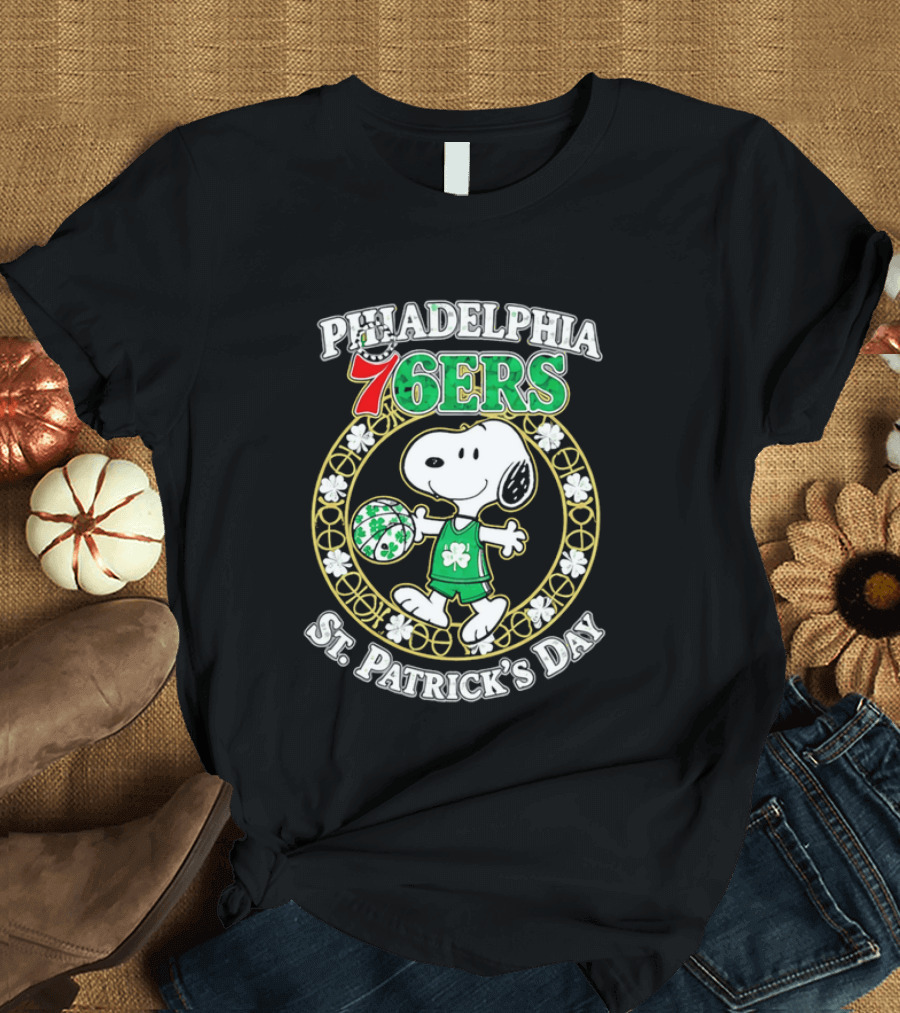 Philadelphia 76ers Snoopy St Patrick's Day Holiday 2026 T-Shirt