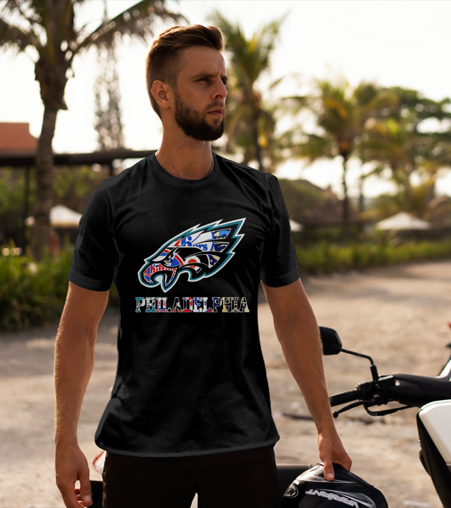 Philadelphia Eagles Phillies Flyers 76ers Team Mashup T-Shirt